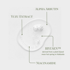 Clear gel with bubbles, STAR LIGHT Brightening Serum by IREN Shizen features Yuzu Extract, Alpha Arbutin, BIYUSEN™ (from Hokkaido hot spring), and Niacinamide—your brightening solution for dark spots and hyperpigmentation.